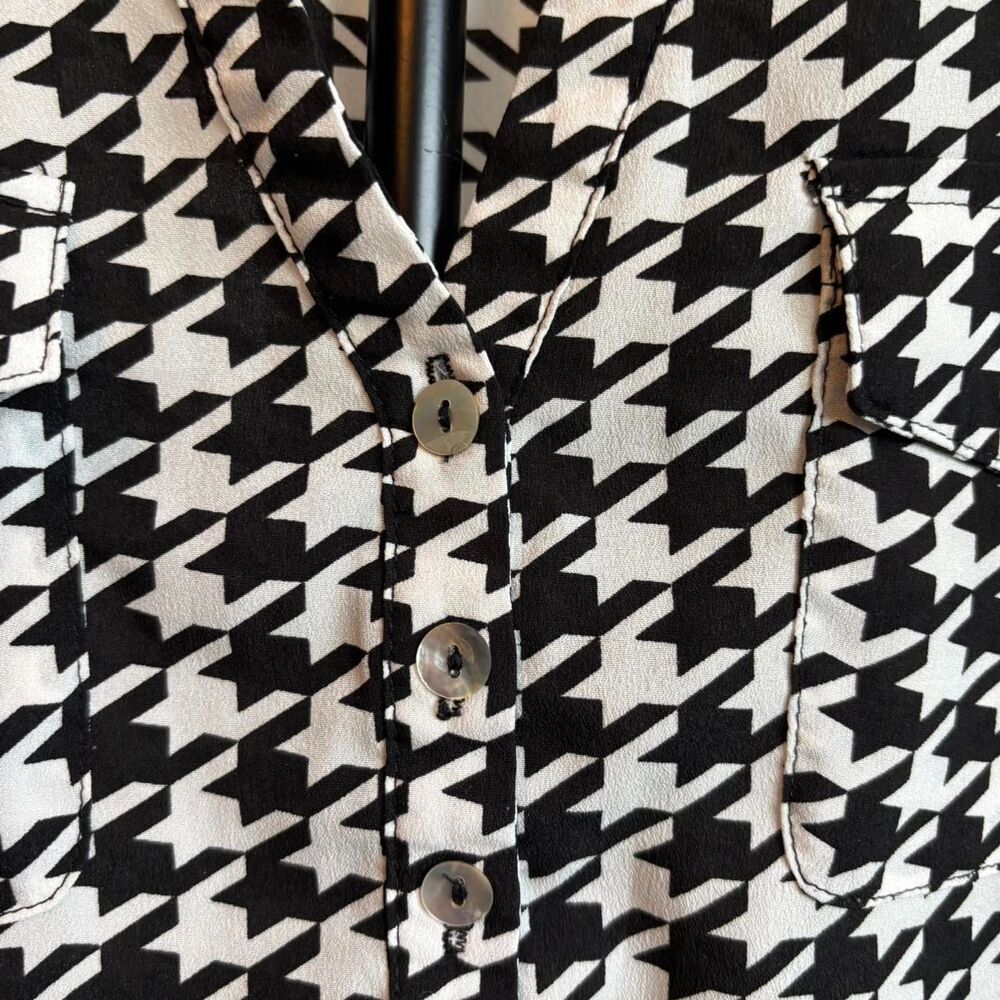 41 Hawthorn Houndstooth Blouse black & white - Picture 4 of 8